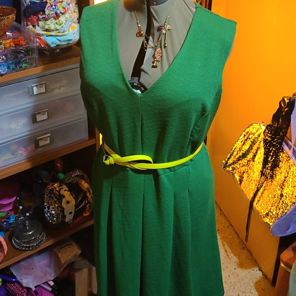 Fit and Flair Green Midi Dress